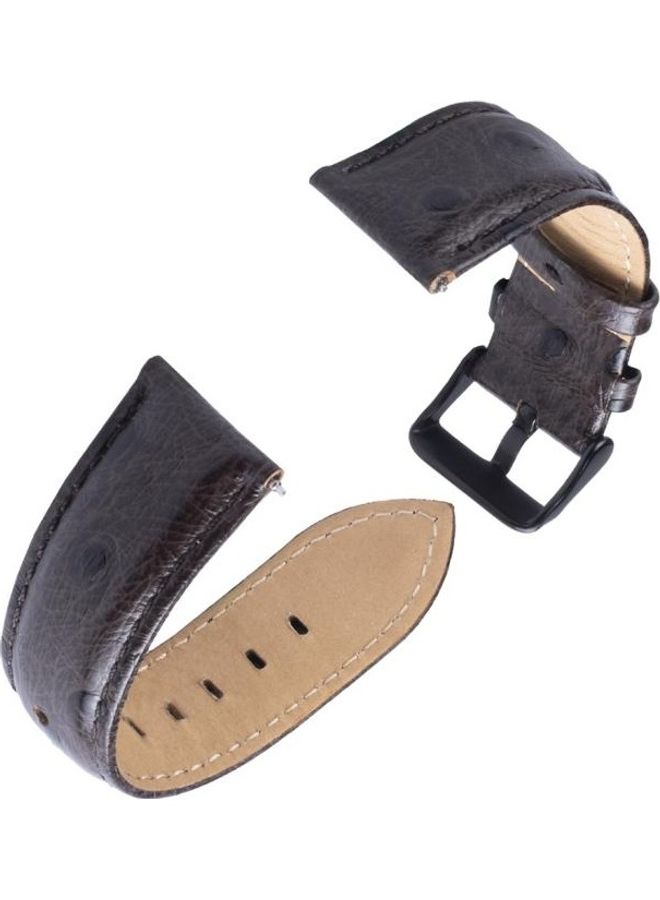 BGM Ostrich Skin Texture Genuine Leather Wrist Watch Band for Samsung Gear S3 22mm Coffee - Image 4