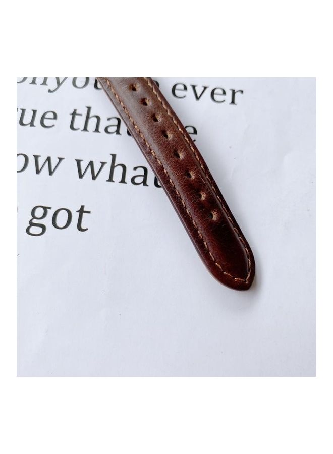 BGM Universal Double-sided Leather Small Waist Strap For Samsung Galaxy Watch 22mm Coffee - Image 5