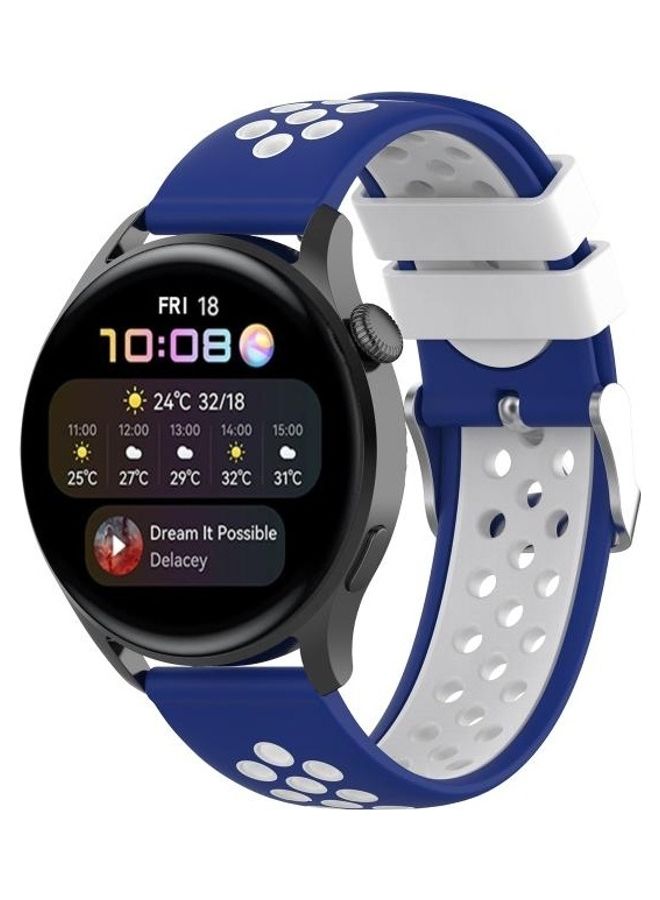 BGM Replacement Strap for Huawei Watch 3 / 3 Pro 22mm Blue/White - Image 4