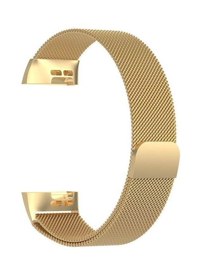 بي جي إم سوار ساعة يد من الإستانلس ستيل بتصميم شبكي معدني ذهبي - Image 3