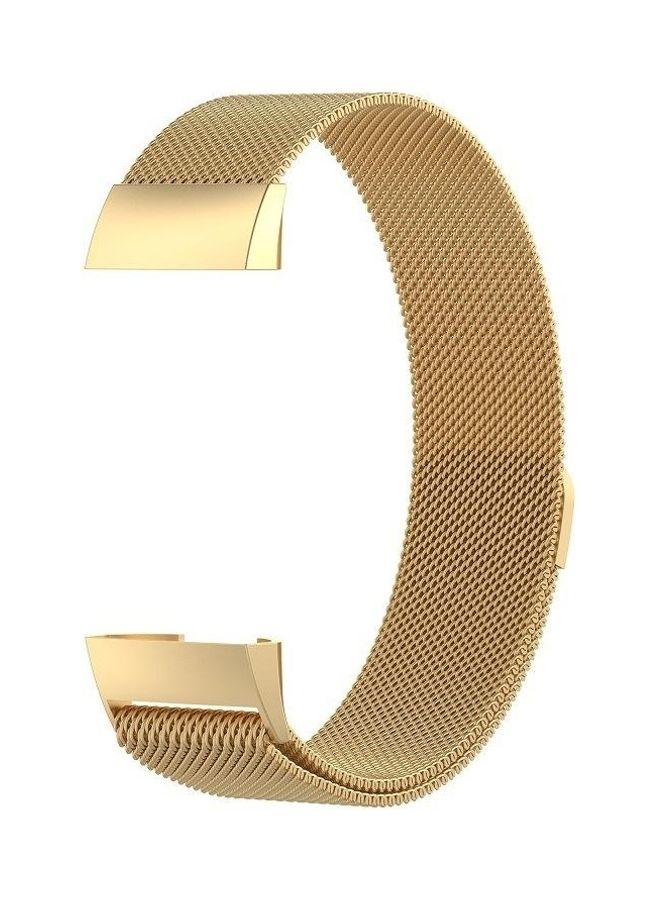 بي جي إم سوار ساعة يد من الإستانلس ستيل بتصميم شبكي معدني ذهبي - Image 2
