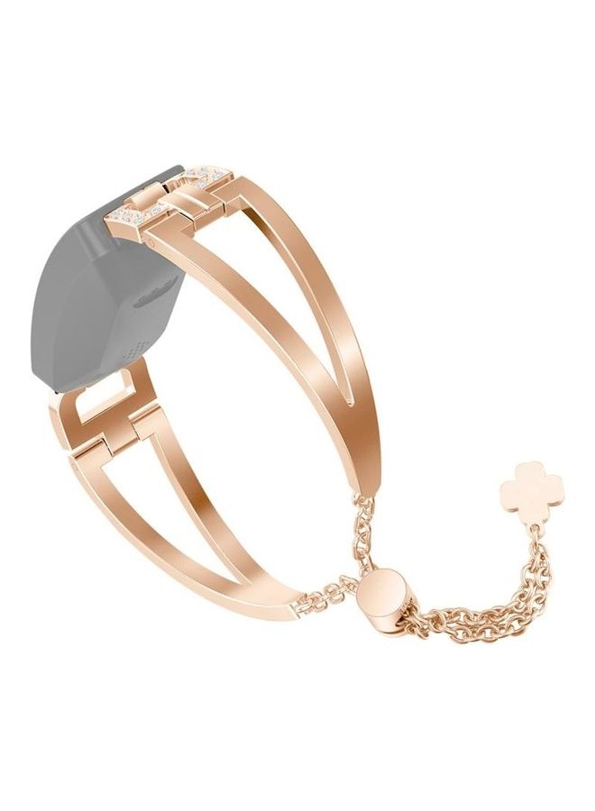 BGM Metal Diamond-studded Hollow D-chain Adjustable Watch Strap Watchband Gold - Image 2