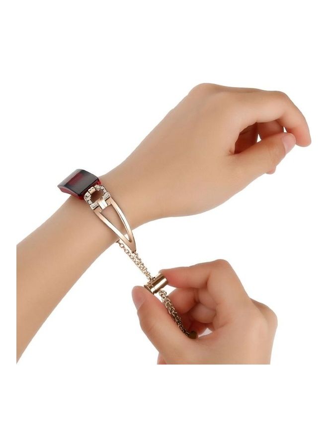 BGM Metal Diamond-studded Hollow D-chain Adjustable Watch Strap Watchband Gold - Image 3