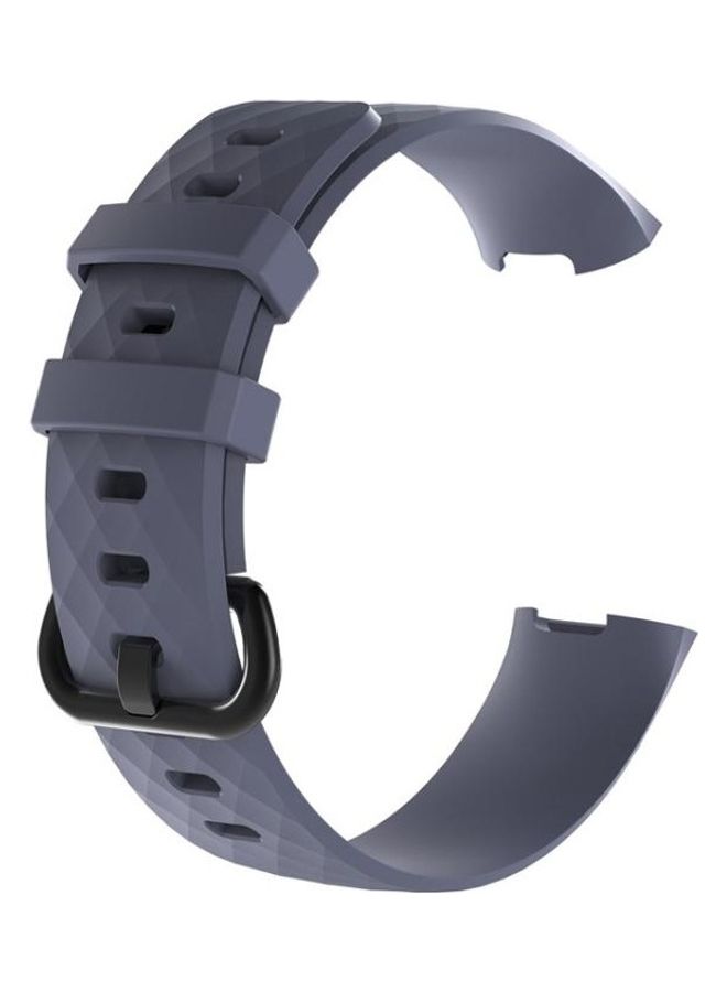 BGM Diamond Pattern Silicone Wrist Strap Watch Band Grey - Image 2