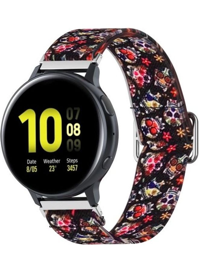 BGM Adjustable Elastic Printing Replacement Watchband For Samsung Galaxy Watch Active2/Active 20mm Multicolour - Image 3