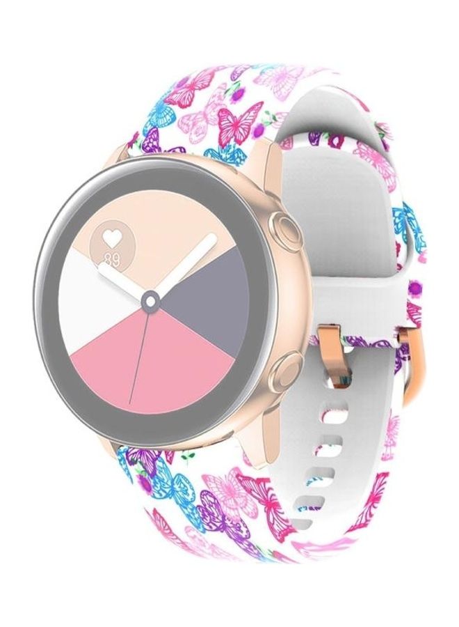 BGM Silicone Butterflies Printed Replacement Strap Watchband For Samsung Galaxy Watch 42mm Multicolour - Image 1