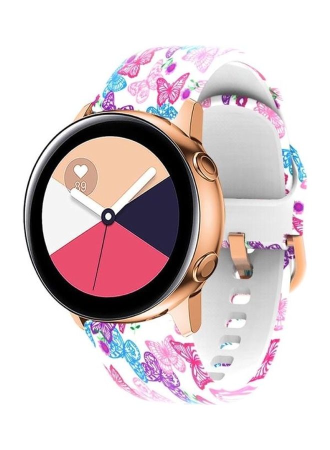 BGM Silicone Butterflies Printed Replacement Strap Watchband For Samsung Galaxy Watch 42mm Multicolour - Image 3