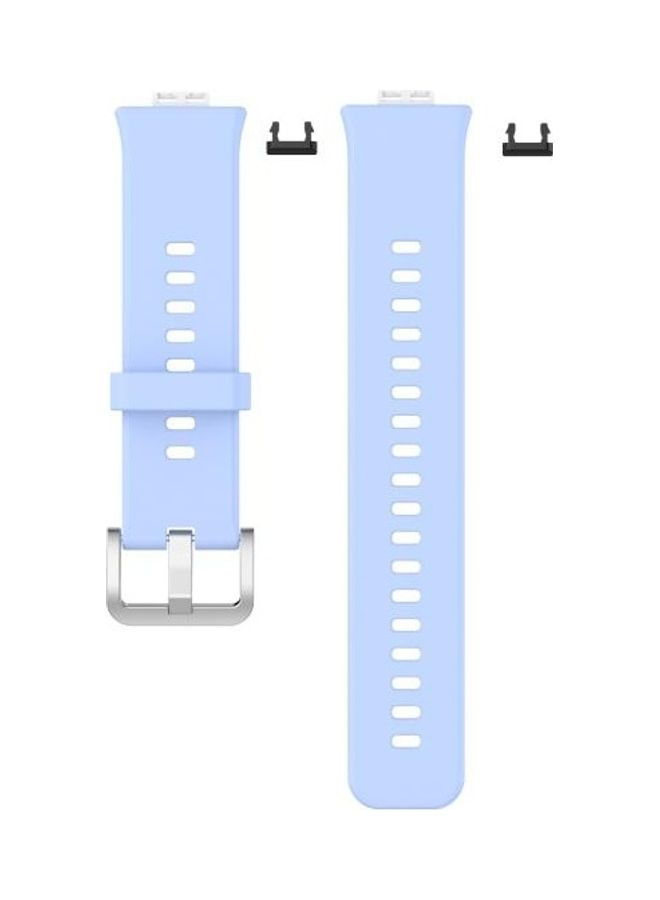 BGM Silicone Replacement Wrist Strap Watchband with Stainless Steel Buckle For Huawei Watch Fit Blue  - Image 2