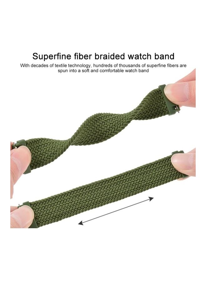 BGM Adjustable Nylon Braided Replacement Watchband For Samsung Galaxy Watch 3 41mm Black/White - Image 2