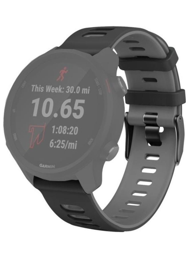 BGM Silicone Wrist Strap For Huawei Watch GT2e 42mm/Samsung Galaxy Watch Active2 Black/Grey - Image 2