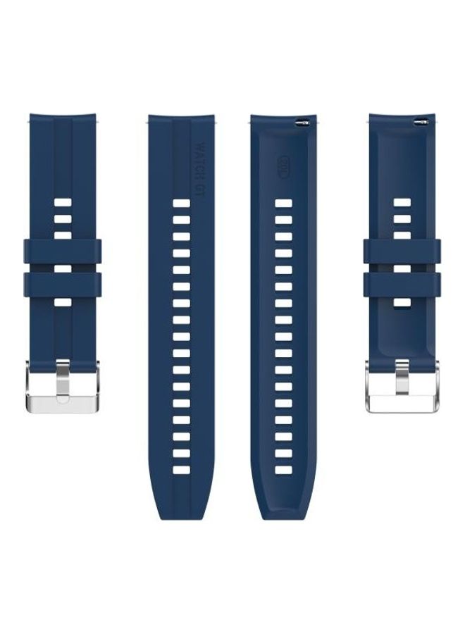 BGM Silicone Replacement Watchband with Buckle For Huawei Watch GT 2 42mm Dark Blue - Image 2
