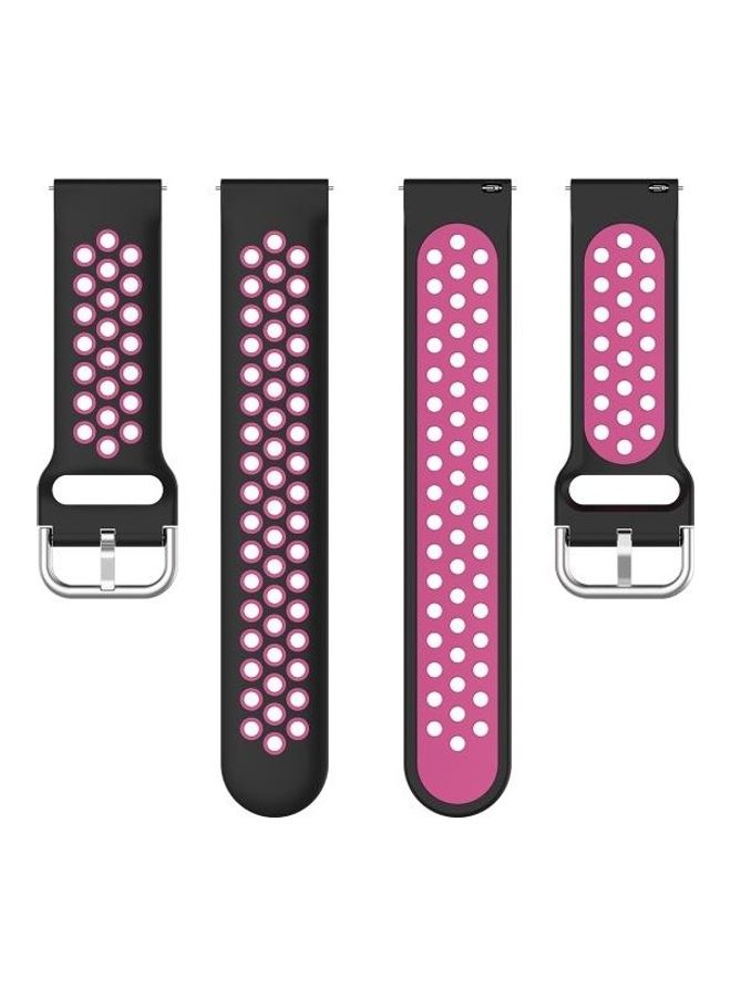 بي جي إم سوار معصم بديل من السيليكون لساعة سامسونج جالاكسي مقاس 46 مم/ جير S3 أسود/أحمر وردي - Image 4