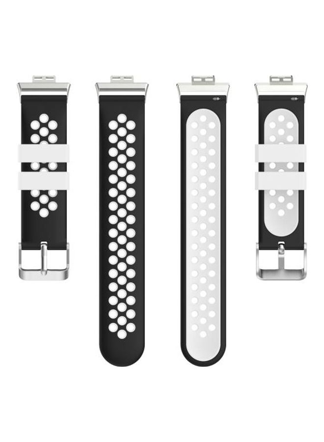 BGM Silicone Replacement Watchband For Huawei Watch Fit Black/White - Image 3
