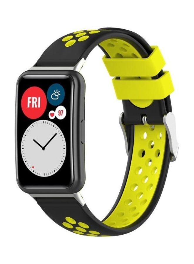 BGM Replacement Watchband For Huawei Watch Fit Black/Yellow - Image 4