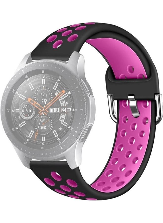 BGM Silicone Watchband For Galaxy Watch 46/S3/Huawei Watch GT 1/2 Black/Rose Purple - Image 1