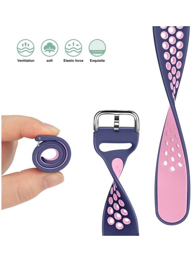 BGM Silicone Watchband For Galaxy Watch 46/S3/Huawei Watch GT 1/2 Black/Rose Purple - Image 3