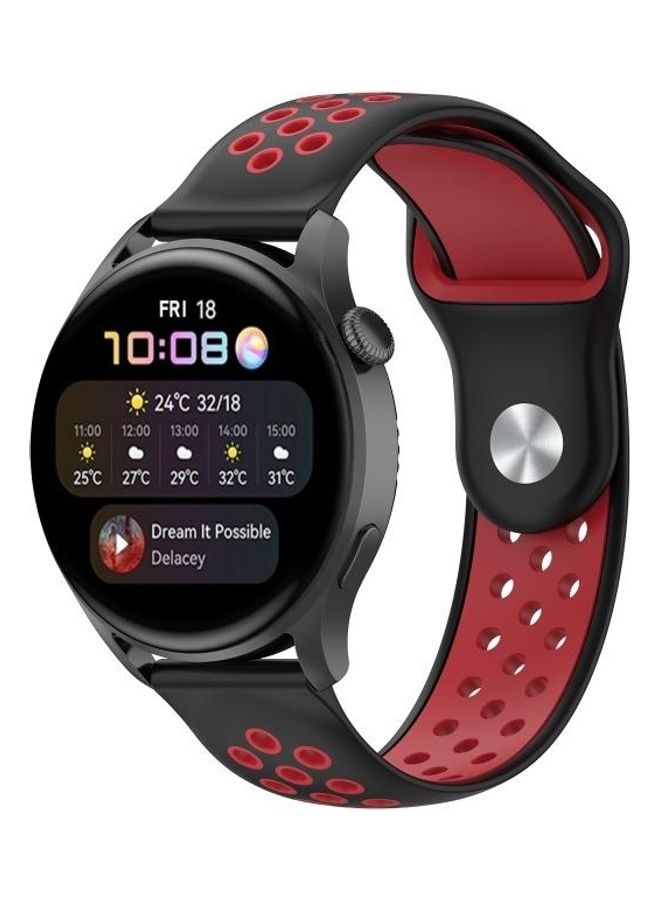 BGM Replacement Strap for Huawei Watch 3/3 Pro 22mm Black/Red - Image 3