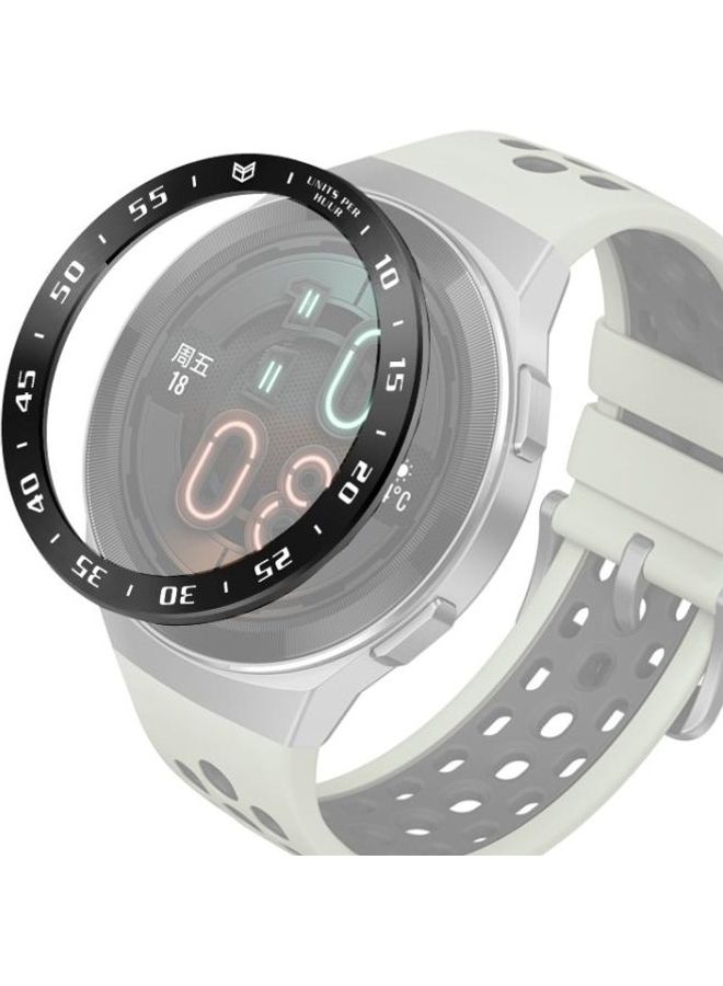 BGM Stainless Steel Bezel Ring For Huawei GT 2e Smart Watch Black Ring White Lettering  - Image 1