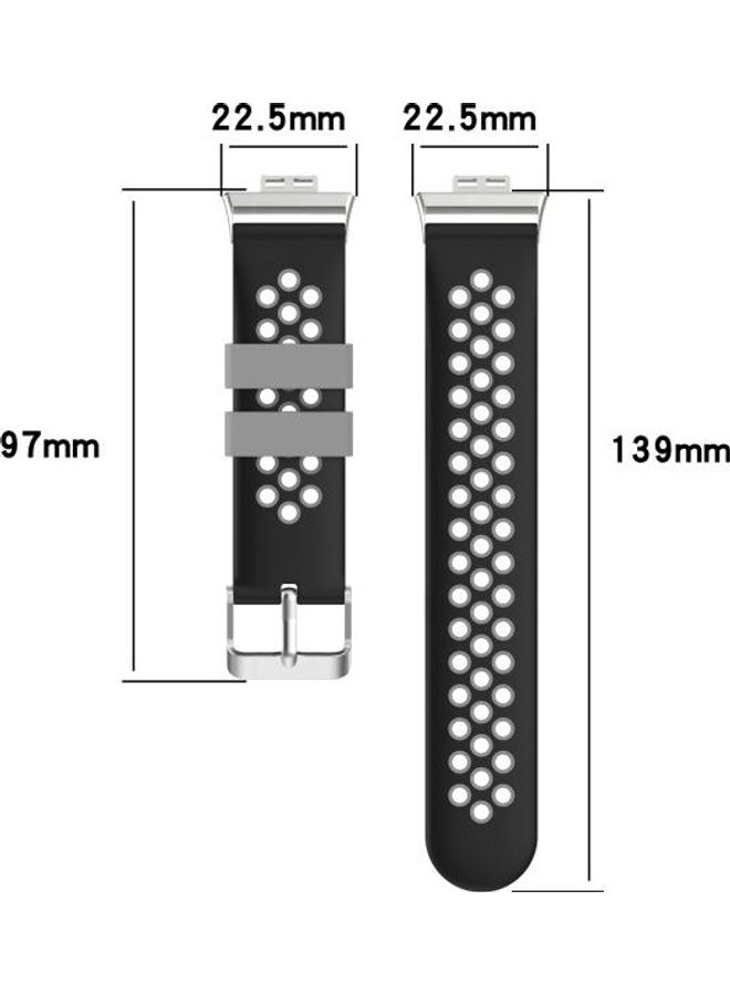 BGM Replacement Strap for Huawei Watch Fit 18mm Black/Grey - Image 2