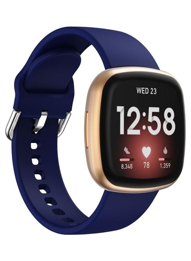 BGM Silicone Replacement Strap Watchband For Fitbit Versa 3 Dark Blue - Image 3