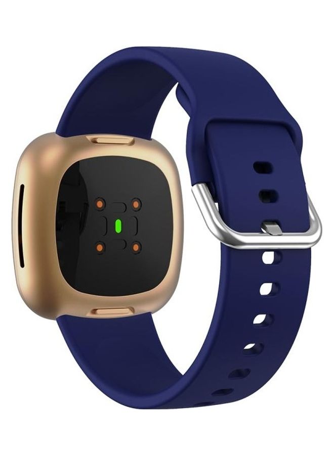 BGM Silicone Replacement Strap Watchband For Fitbit Versa 3 Dark Blue - Image 4