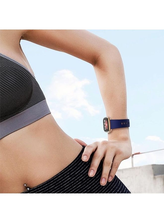BGM Silicone Replacement Strap Watchband For Fitbit Versa 3 Dark Blue - Image 5