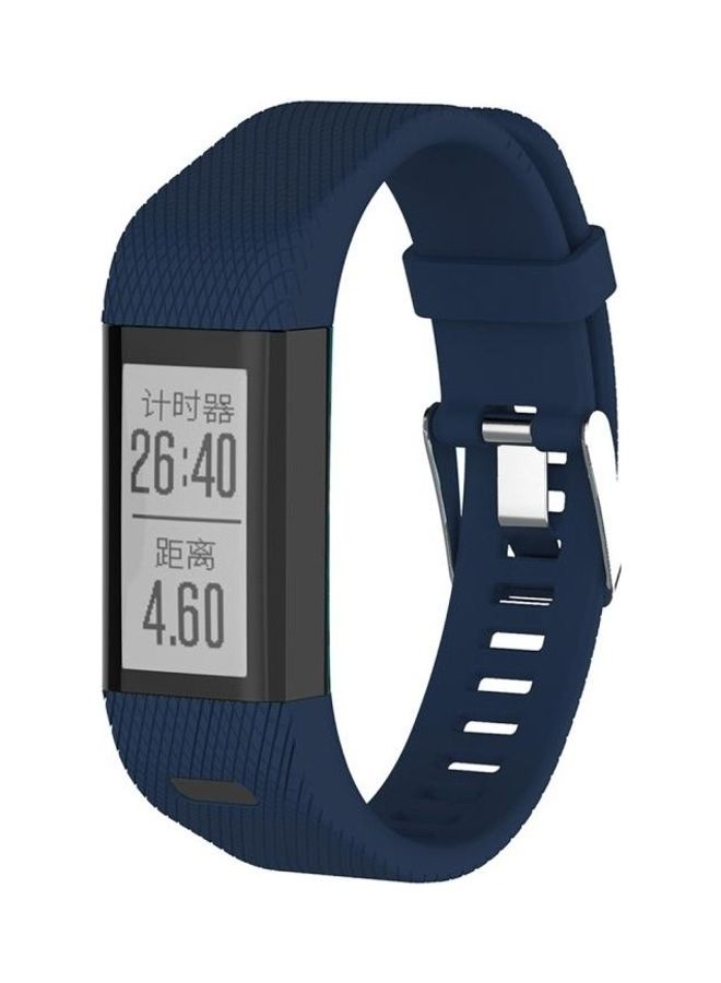 BGM Silicone Wrist Strap Watchband for Garmin Vivosmart HR+ Watch Dark Blue - Image 1