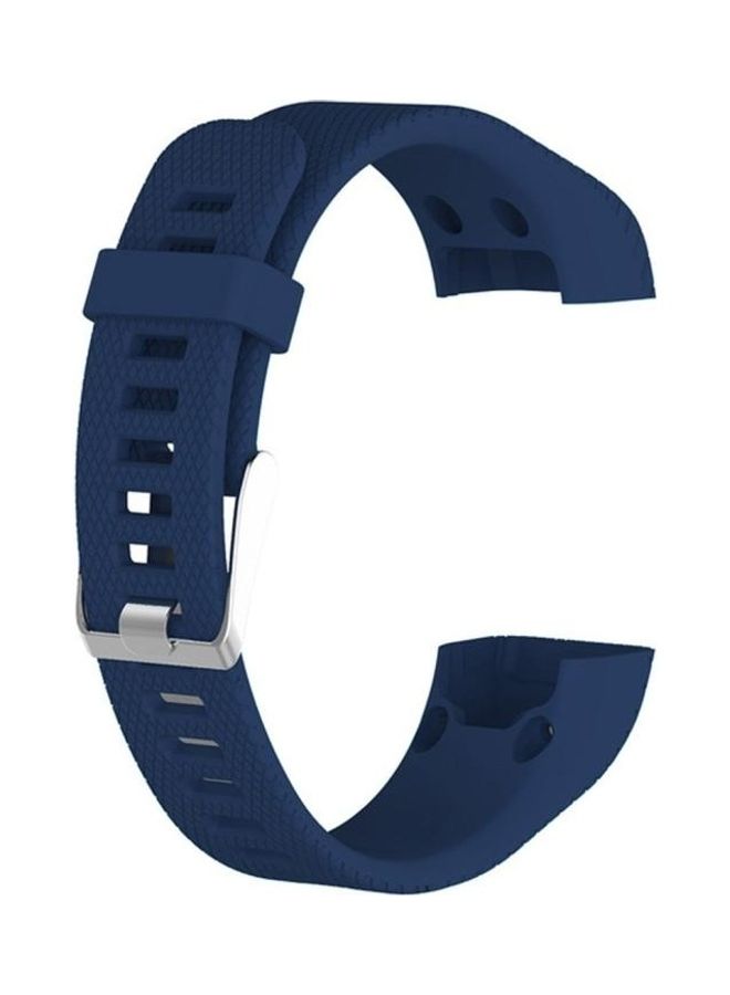 BGM Silicone Wrist Strap Watchband for Garmin Vivosmart HR+ Watch Dark Blue - Image 2