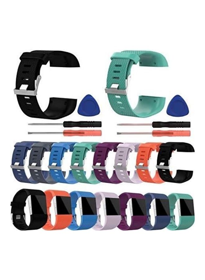 BGM Rhombus Texture Adjustable Sport Wrist Strap Watchband for FITBIT Surge Blue - Image 5