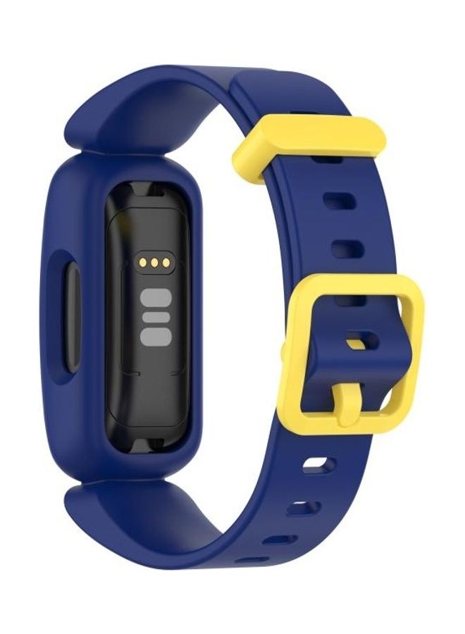 BGM Silicone Replacement Strap Watchband For Fitbit Inspire 2 Blue/Yellow - Image 2