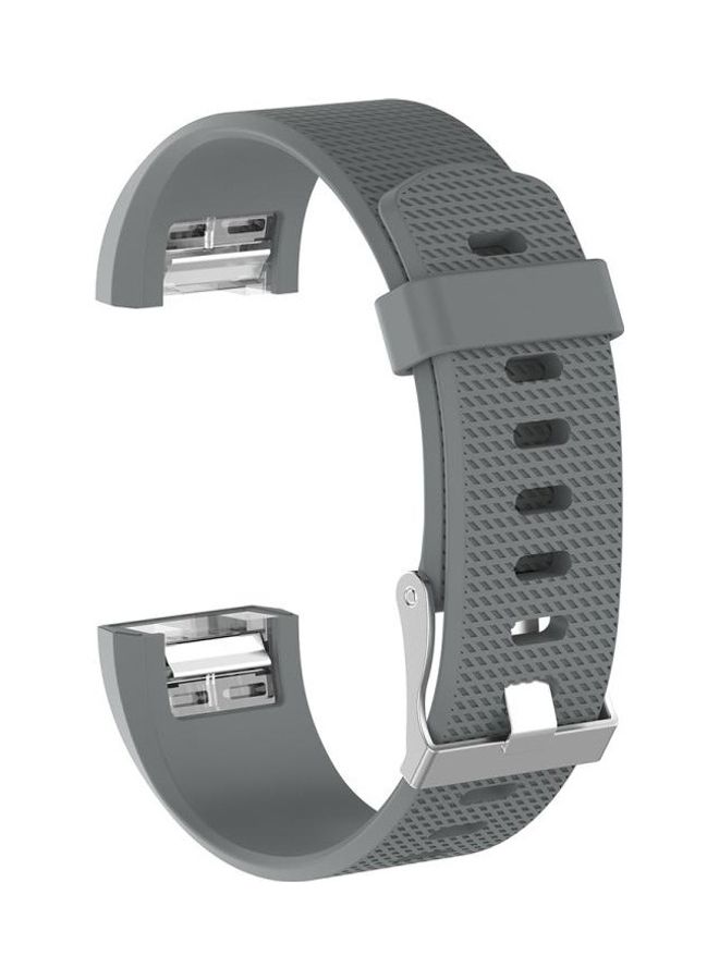 BGM Silicone Replacement Wrist Strap Watchband For Fitbit Charge 2 Grey