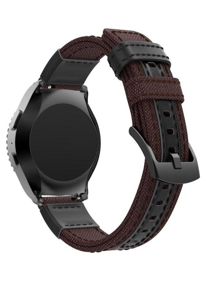 بي جي إم سِوار بديل لساعة سامسونج جير S2/ جالاكسي أكتيف مقاس 42 مم بني - Image 2