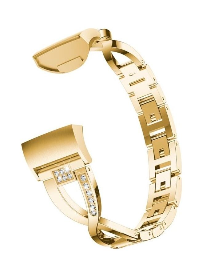 BGM Metal Steel Wrist Strap Watch Band Gold - Image 2