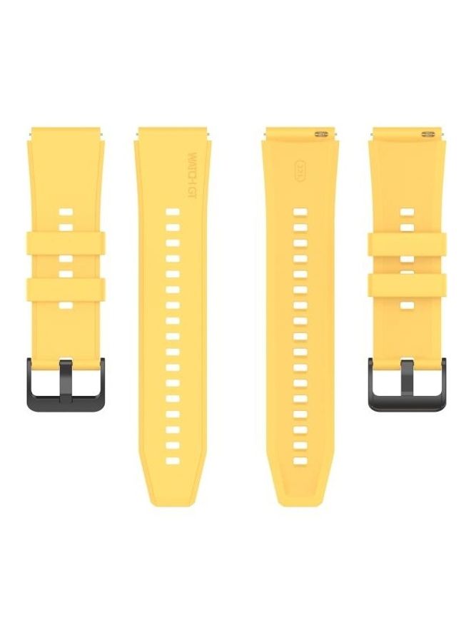 BGM Silicone Replacement Strap For Huawei Watch GT2 Pro Yellow - Image 2
