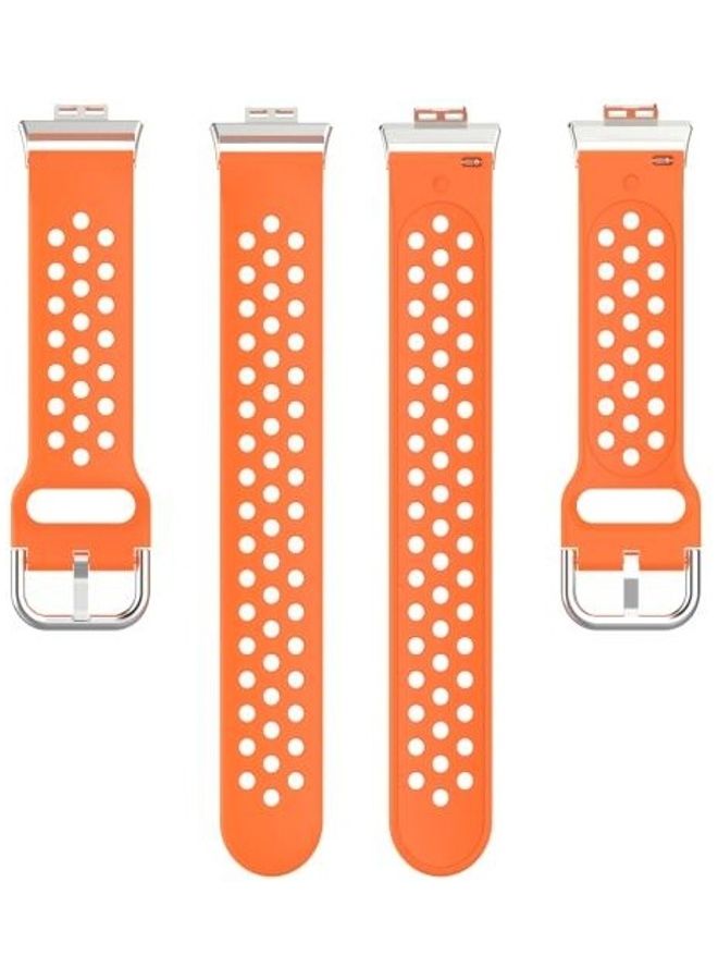 BGM Sport Style Silicone Solid Color Replacement Strap For Huawei Watch Fit Orange - Image 3