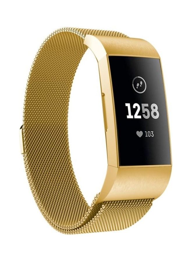 BGM Stainless Steel Metal Mesh Wrist Strap Watch Band Gold - Image 1