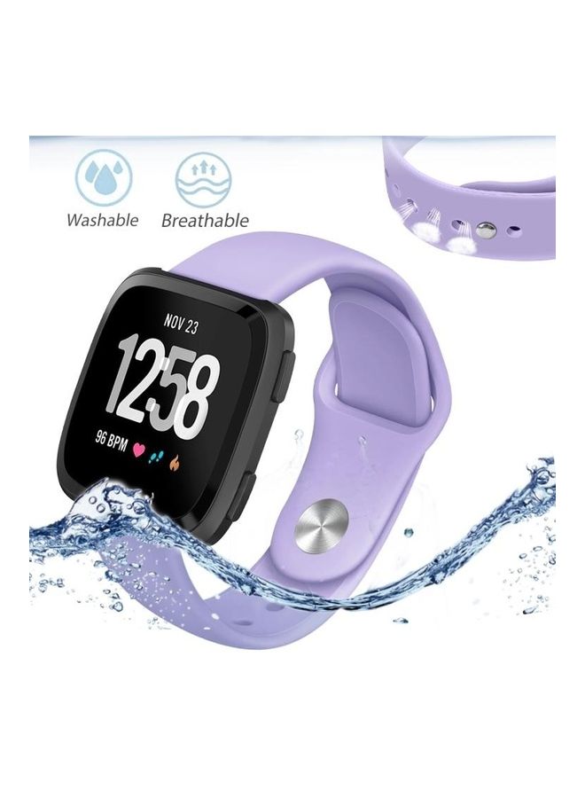 BGM Silicone Replacement Strap For Fitbit Versa 2 / Fitbit Versa / Fitbit Versa Lite Purple - Image 3