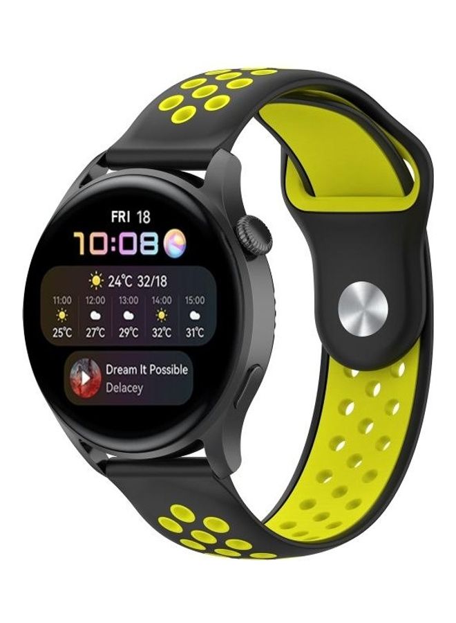 BGM Replacement Strap for Huawei Watch 3 / 3 Pro 22mm Black/Yellow - Image 4