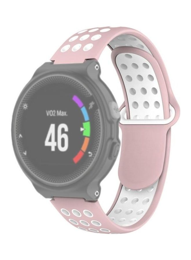 BGM Silicone Strap For Garmin Forerunner 220 / 230 / 235 / 630 / 620 / 735xt Pink/White  - Image 1