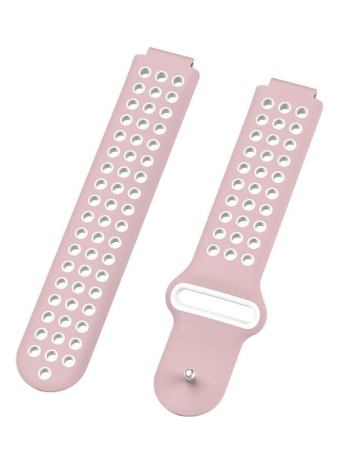 BGM Silicone Strap For Garmin Forerunner 220 / 230 / 235 / 630 / 620 / 735xt Pink/White  - Image 2