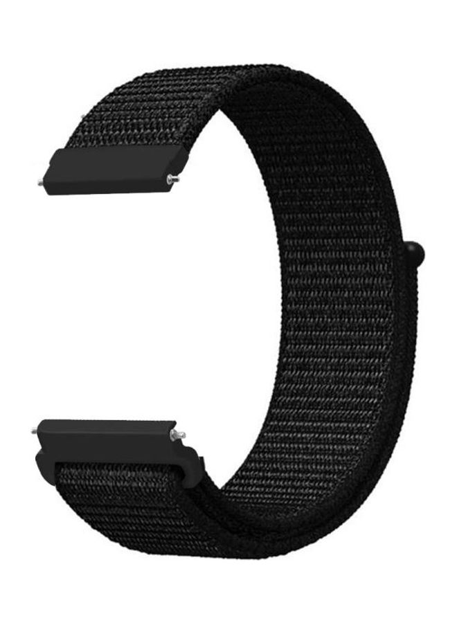 BGM Simple Nylon Braided Watch Strap For Samsung Galaxy Watch 42mm Dark Black - Image 1