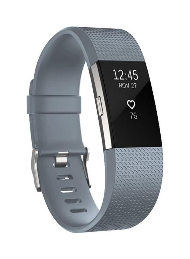 BGM Square Pattern Adjustable Wrist Strap for Fitbit Charge 2 Grey - Image 1