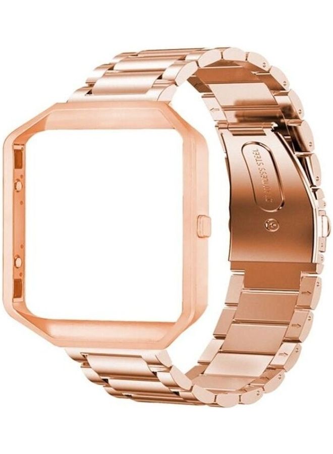 BGM Suitable For Fitbit Blaze Smart Sports Watch Stainless Steel Metal Strap Rose gold - Image 1