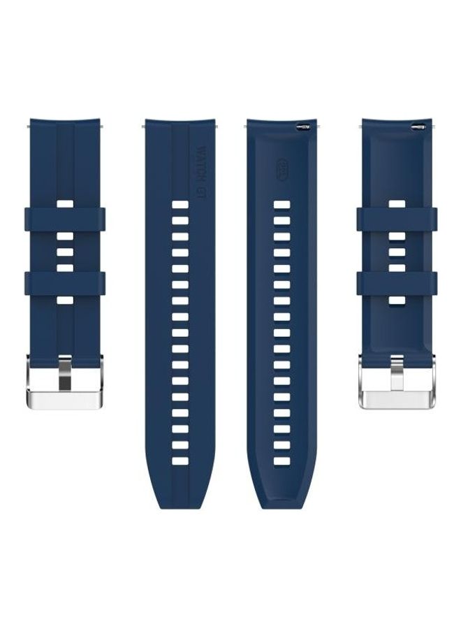 BGM Silicone Replacement Watchband with Buckle For Huawei Watch GT 2 46mm Dark Blue - Image 2