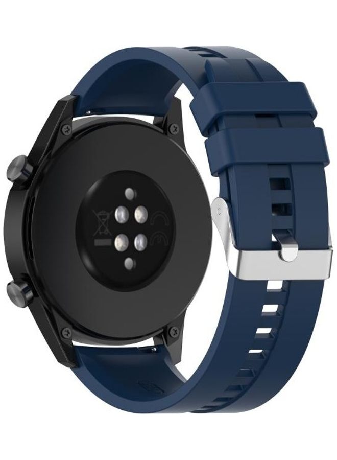 BGM Silicone Replacement Watchband with Buckle For Huawei Watch GT 2 46mm Dark Blue - Image 5