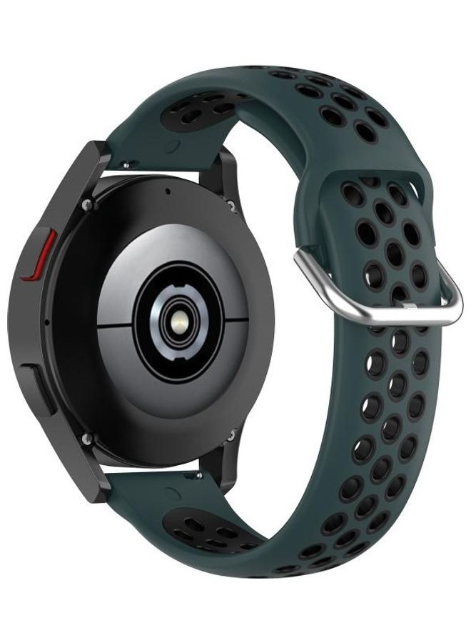 بي جي إم سوار بديل من السيليكون بلونين لساعة سامسونج جالاكسي ووتش 4 أخضر زيتوني/ أسود - Image 3