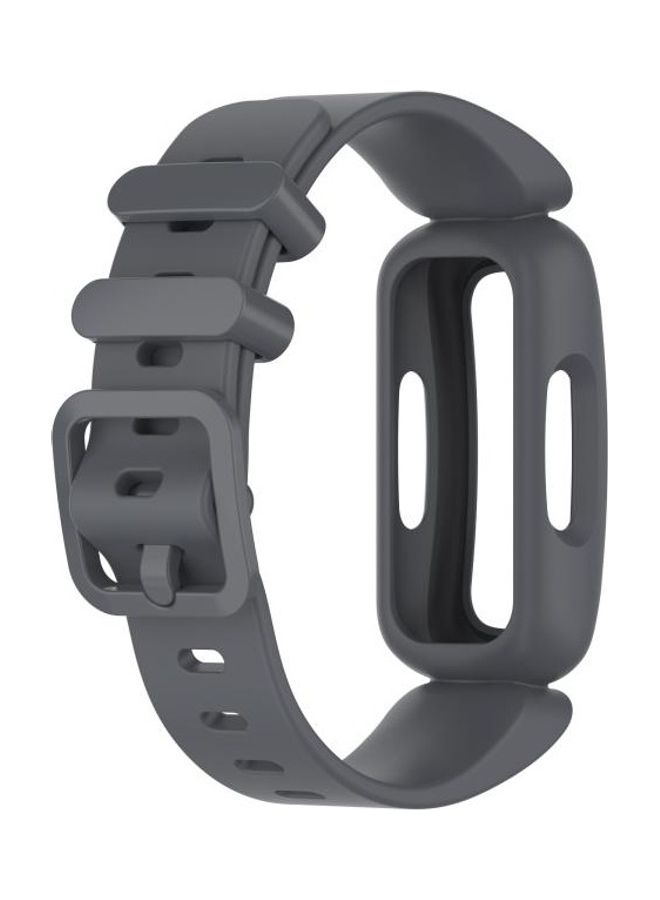 BGM Silicone Replacement Strap Watchband For Fitbit Inspire 2 Dark Grey - Image 1