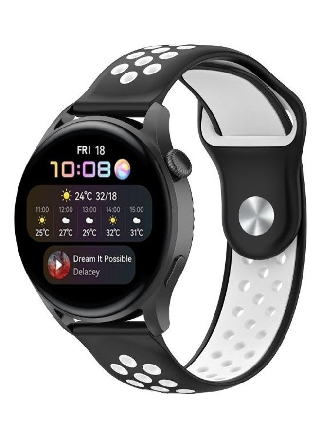 BGM Replacement Strap for Huawei Watch 3/ Pro 22mm Black/White - Image 3