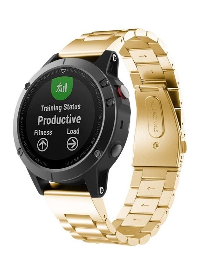 BGM Metal Steel Wrist Strap Watch Band Gold - Image 1