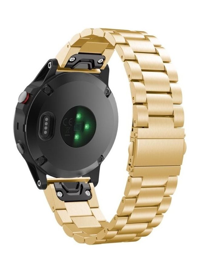 BGM Metal Steel Wrist Strap Watch Band Gold - Image 2